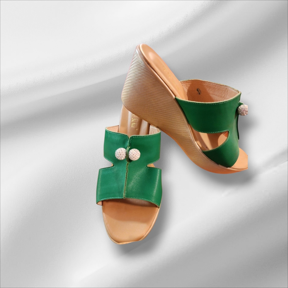 Green Wedge Sandals